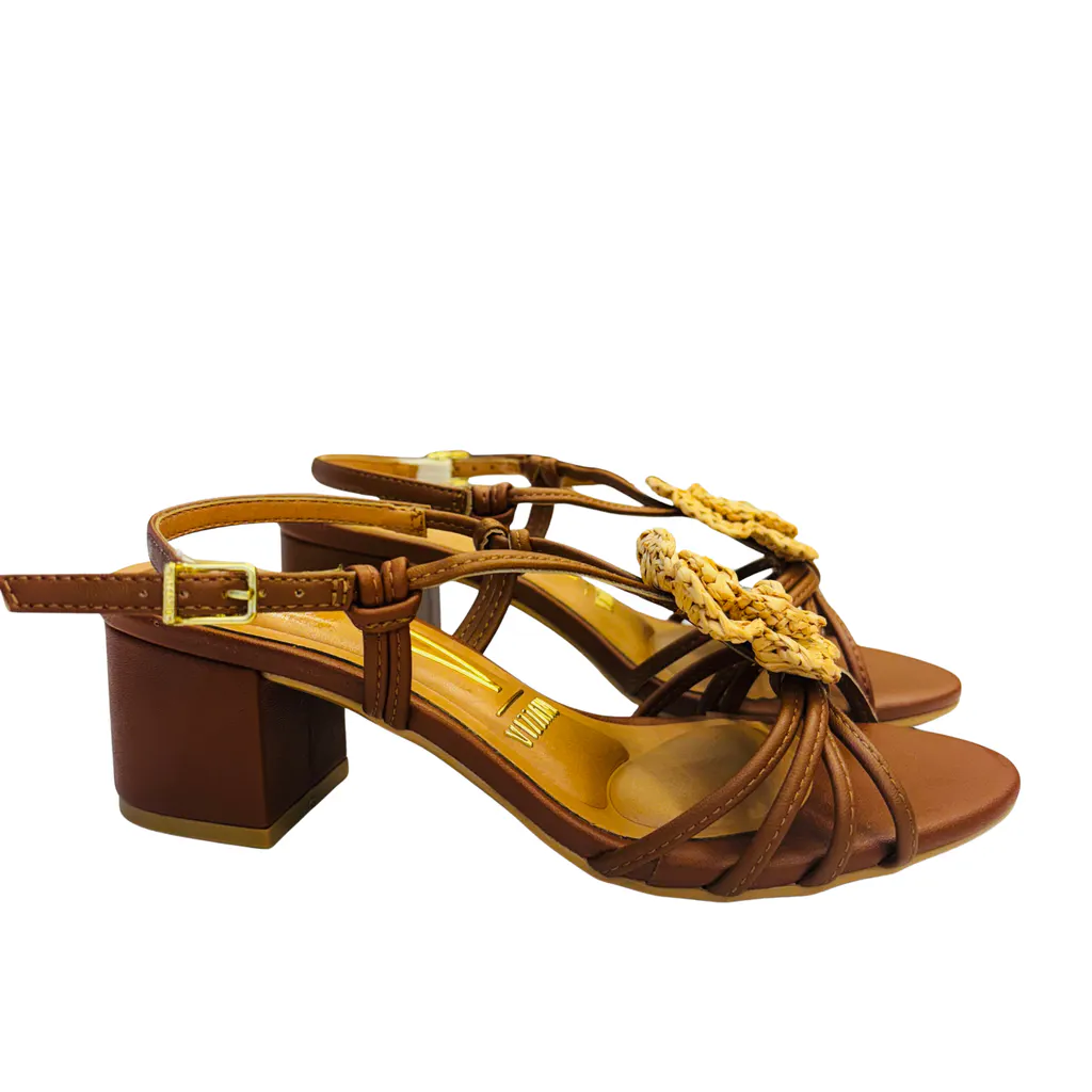 Sandalia mujer tacón 4 cm flor - Vizzano