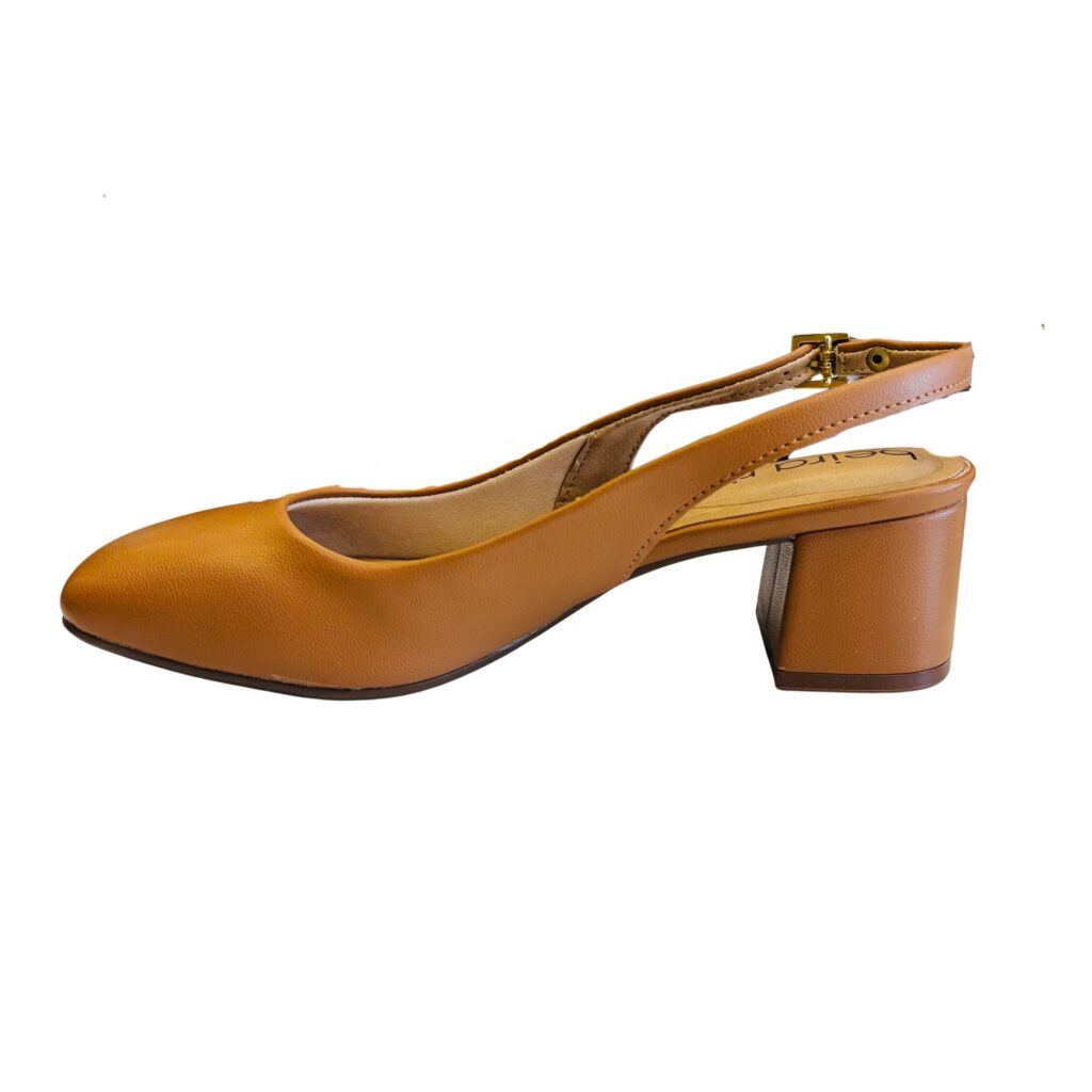 Alternative view of Zapato Tacón Medio Beira Rio Camel y Ostra - Elegancia y Confort