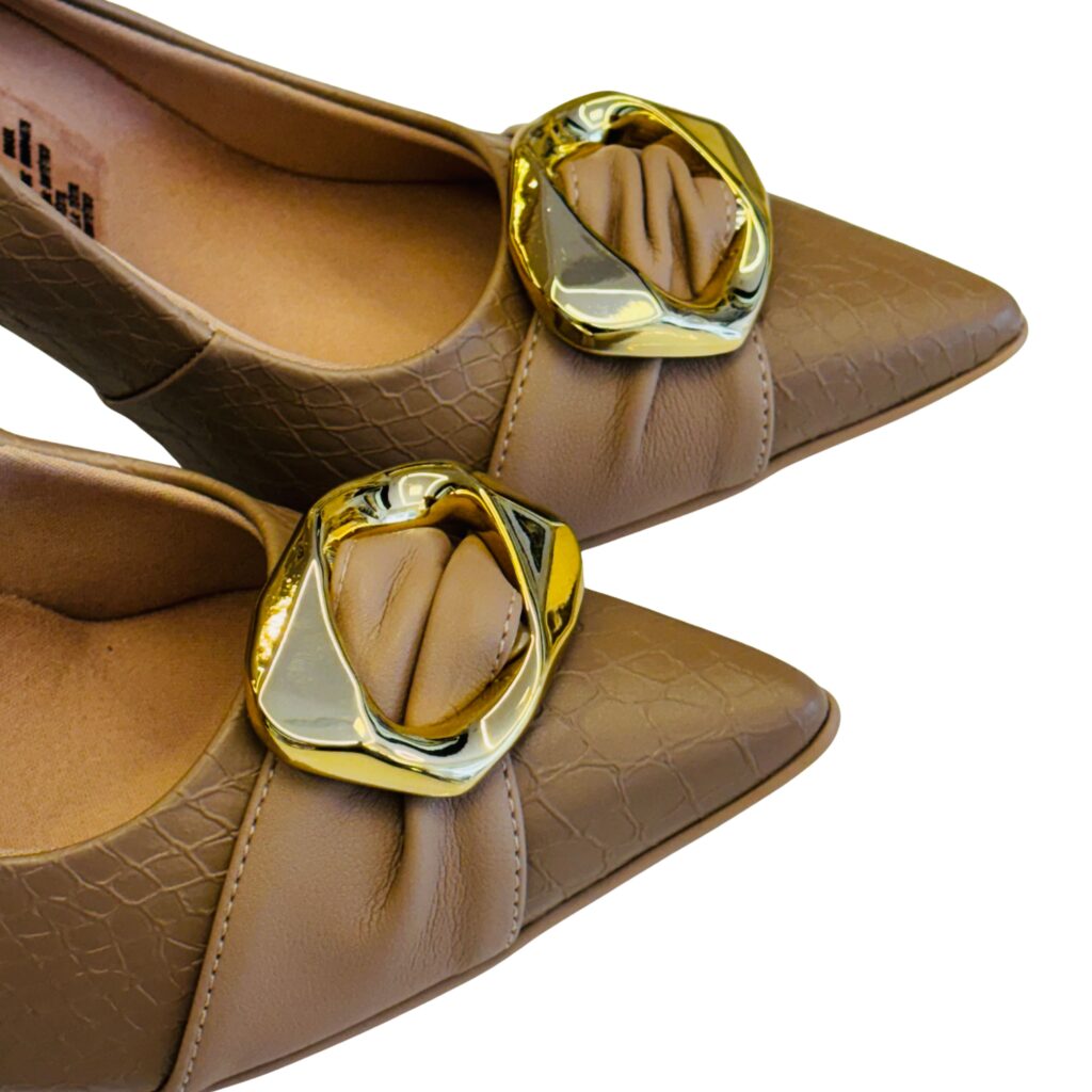Alternative view of Zapatos Stilettos- Textura- Eslabón Dorado- Piccadilly