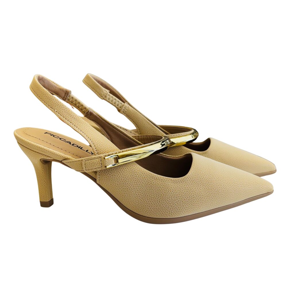 Zapato Slingback-Detalle Dorado- Beige- Piccadilly