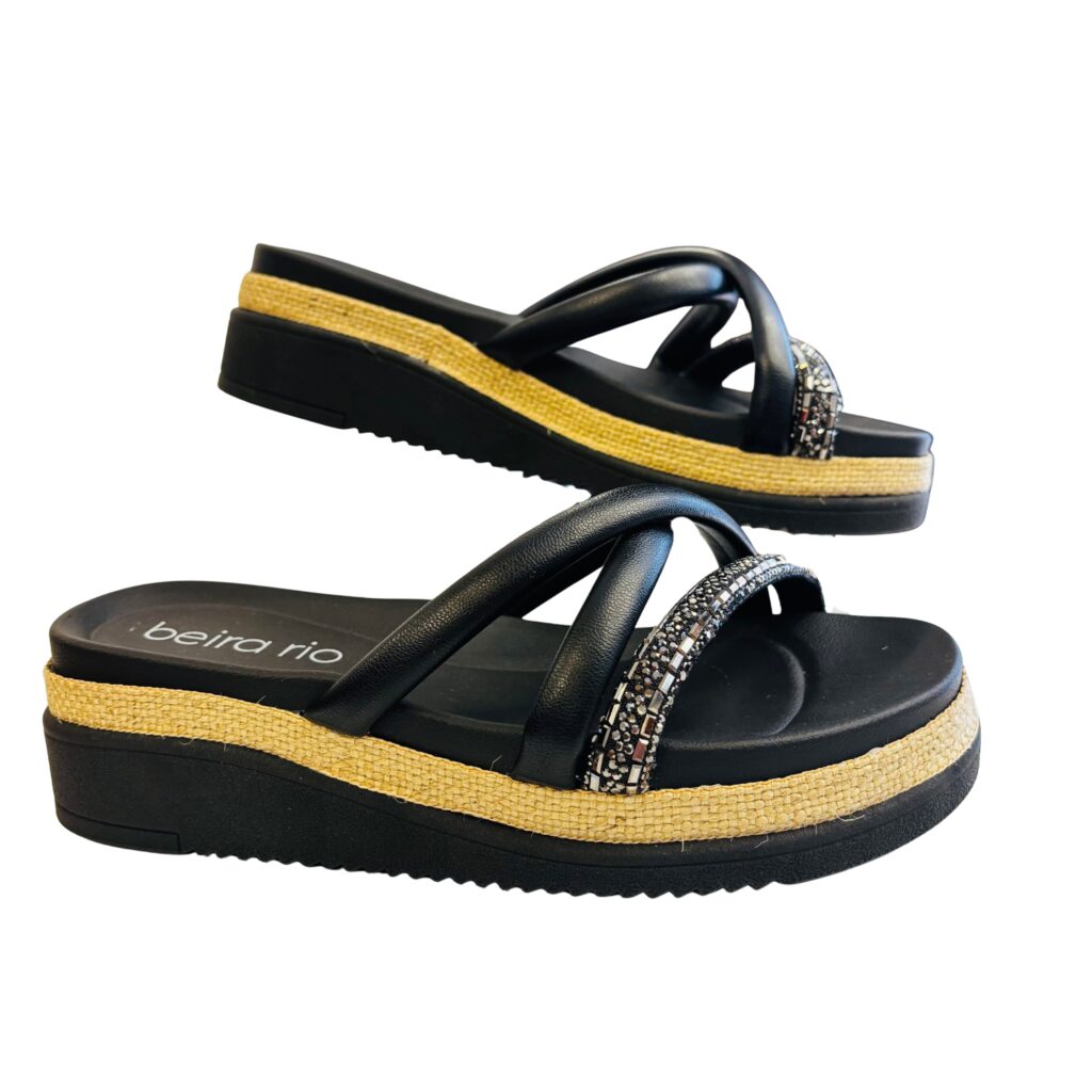 Sandalias Beira Rio Plataforma con Tiras Cruzadas y Yute